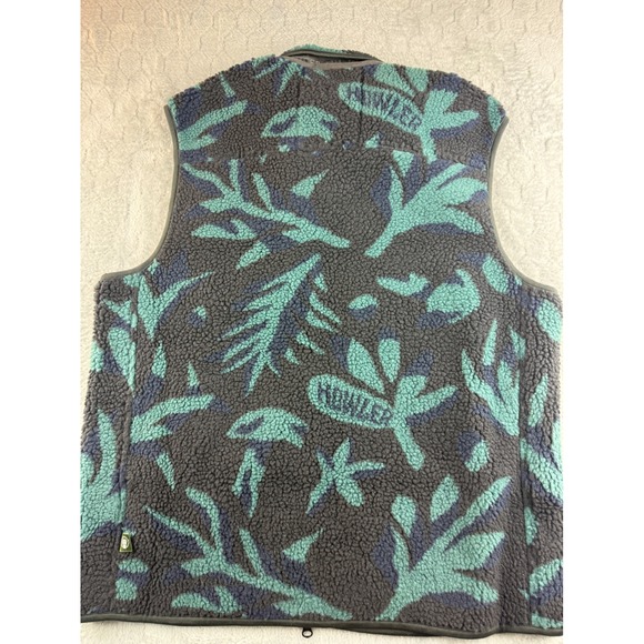 Howler Bros Mens Fleece Vest Tropical Print Pockets Zip Size L - Picture 8 of 10